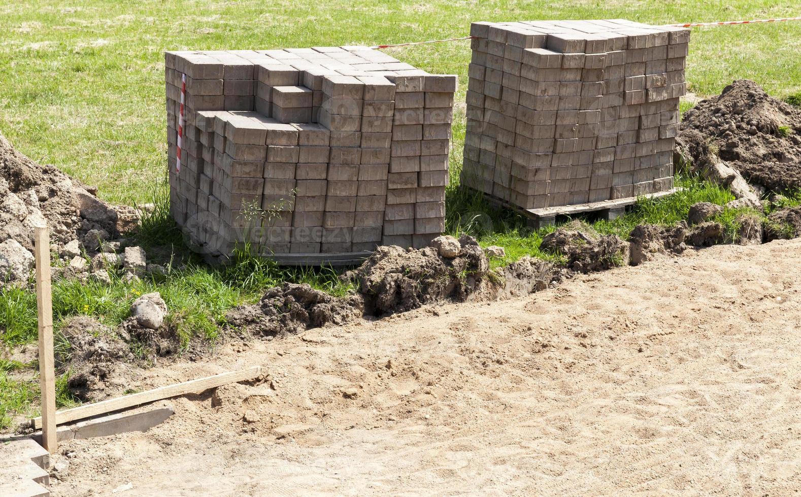 old concrete tile road photo