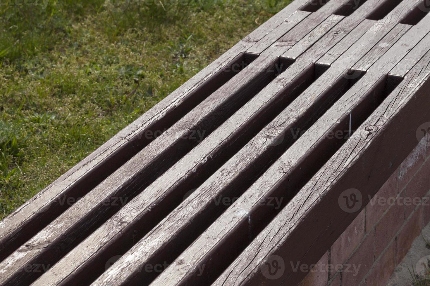 wooden bench park photo