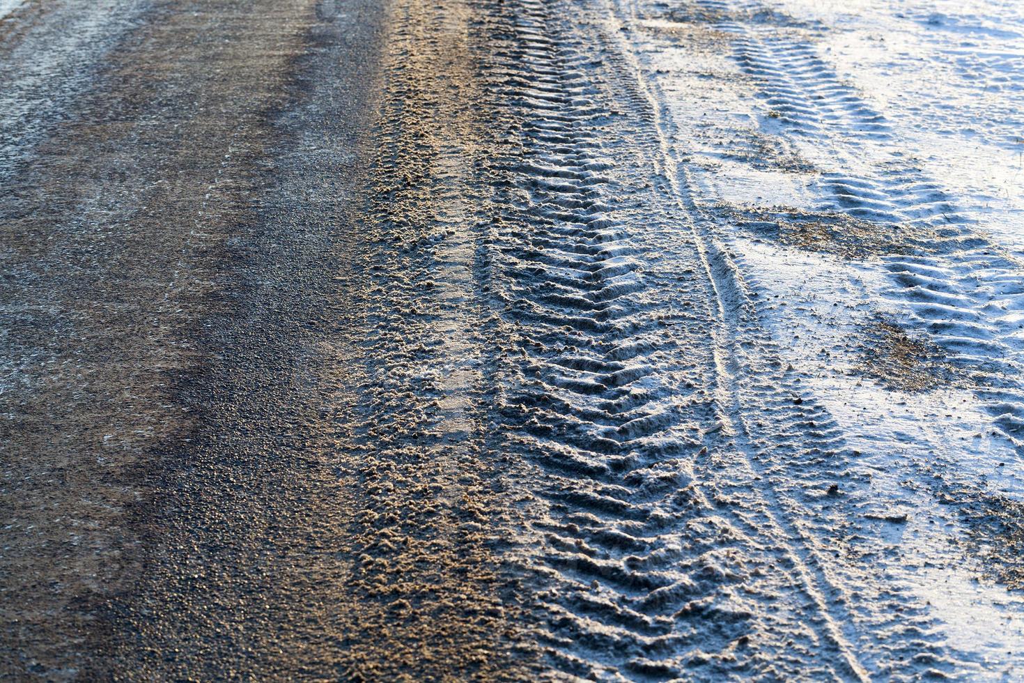 Traces on the snow photo