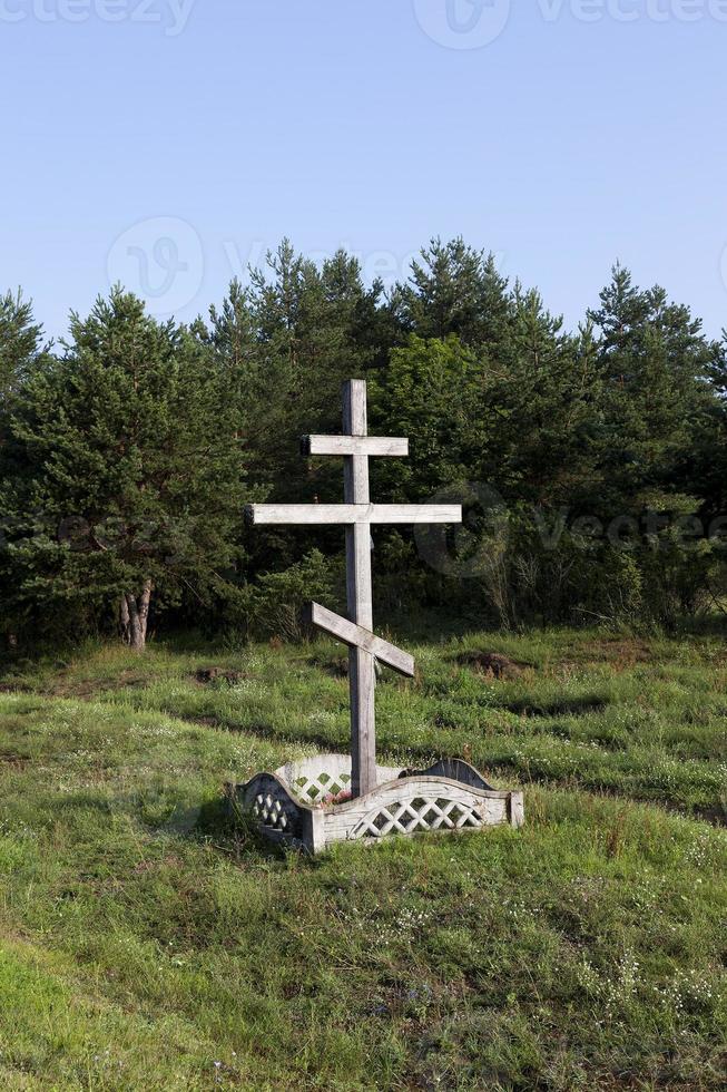 Religious wooden cross photo