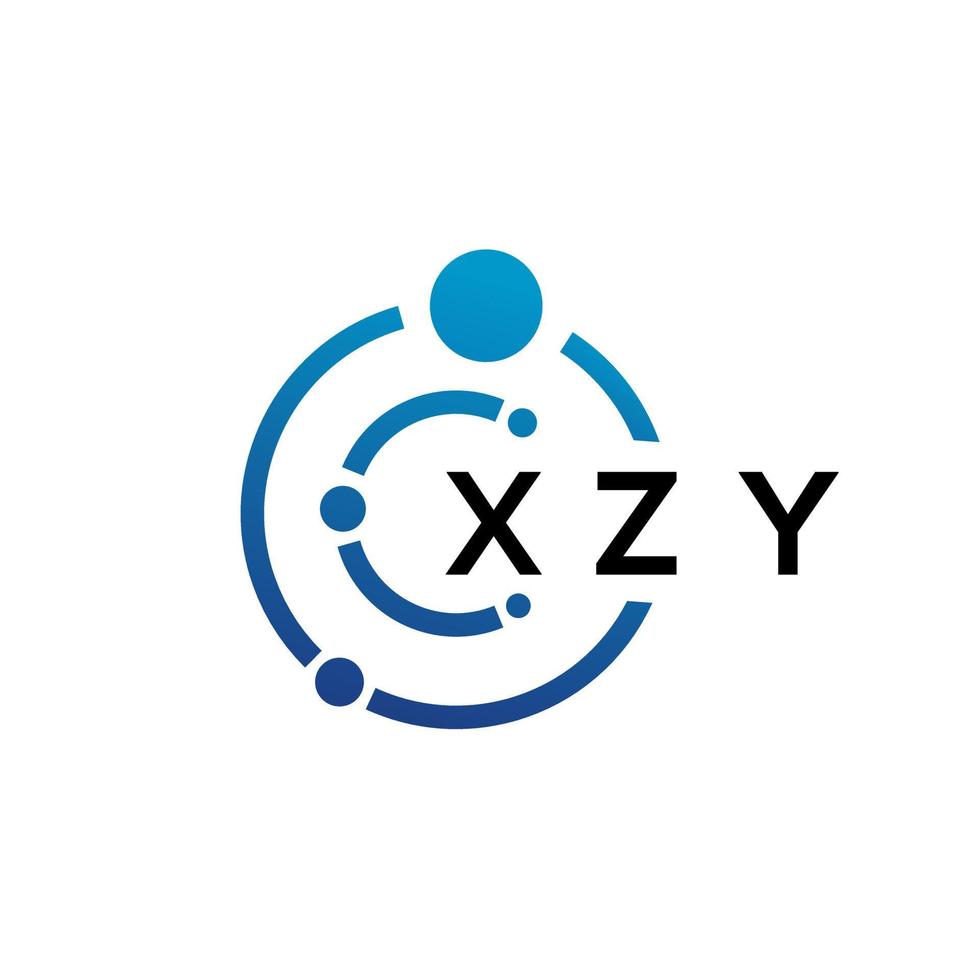 XZY letter technology logo design on white background. XZY creative initials letter IT logo concept. XZY letter design. vector