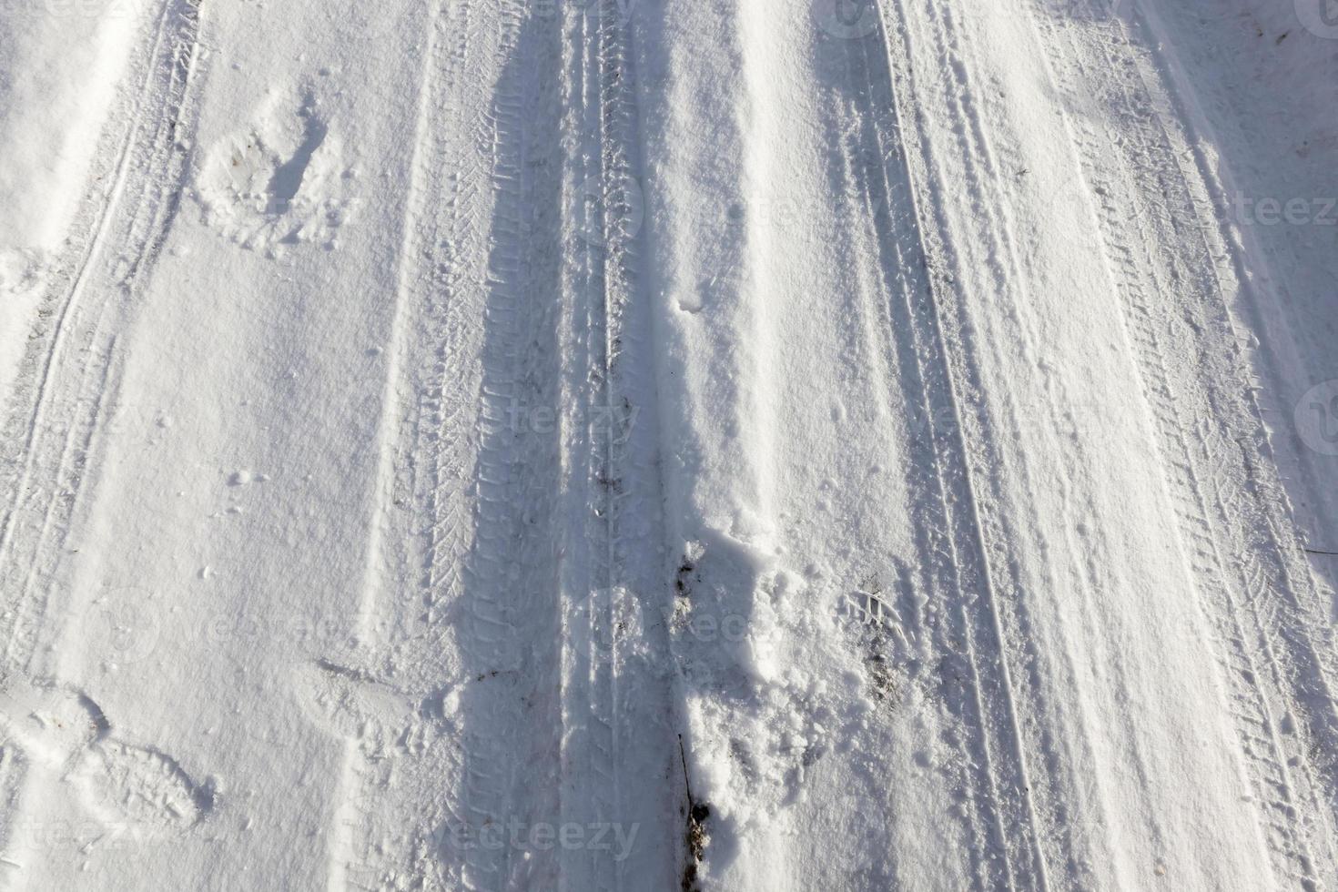 muddy road, winter photo