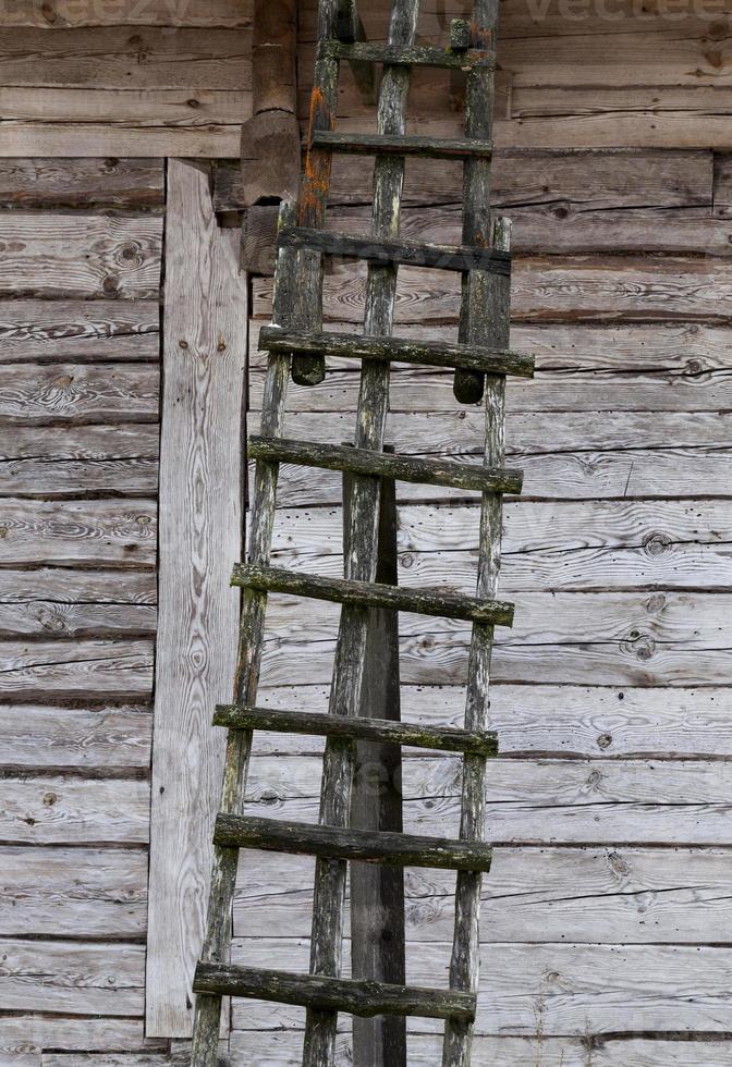 Old wooden staircase photo