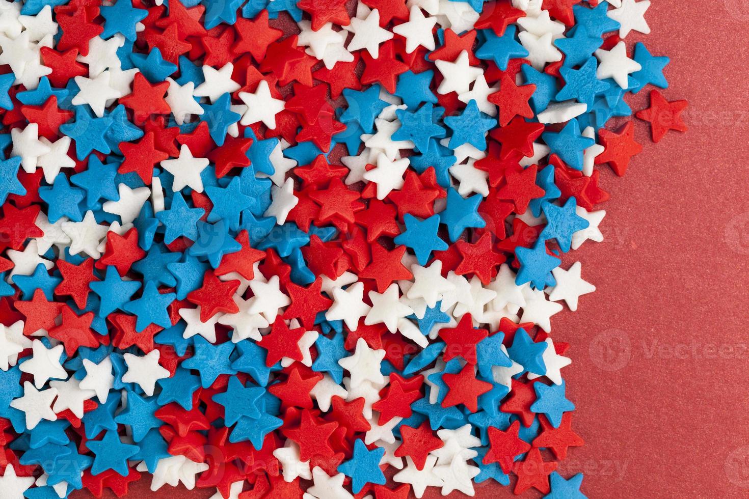 red, blue and white star shaped candies photo