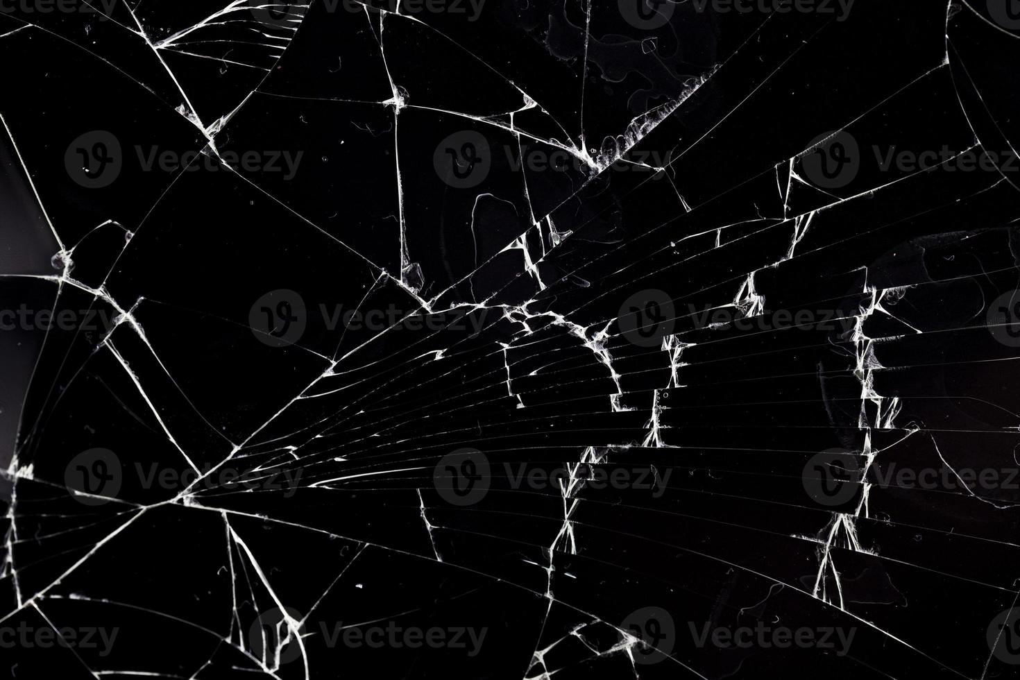 old broken glass with cracks photo