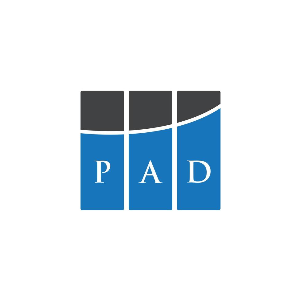 PAD letter design.PAD letter logo design on WHITE background. PAD creative initials letter logo concept. PAD letter design.PAD letter logo design on WHITE background. P vector