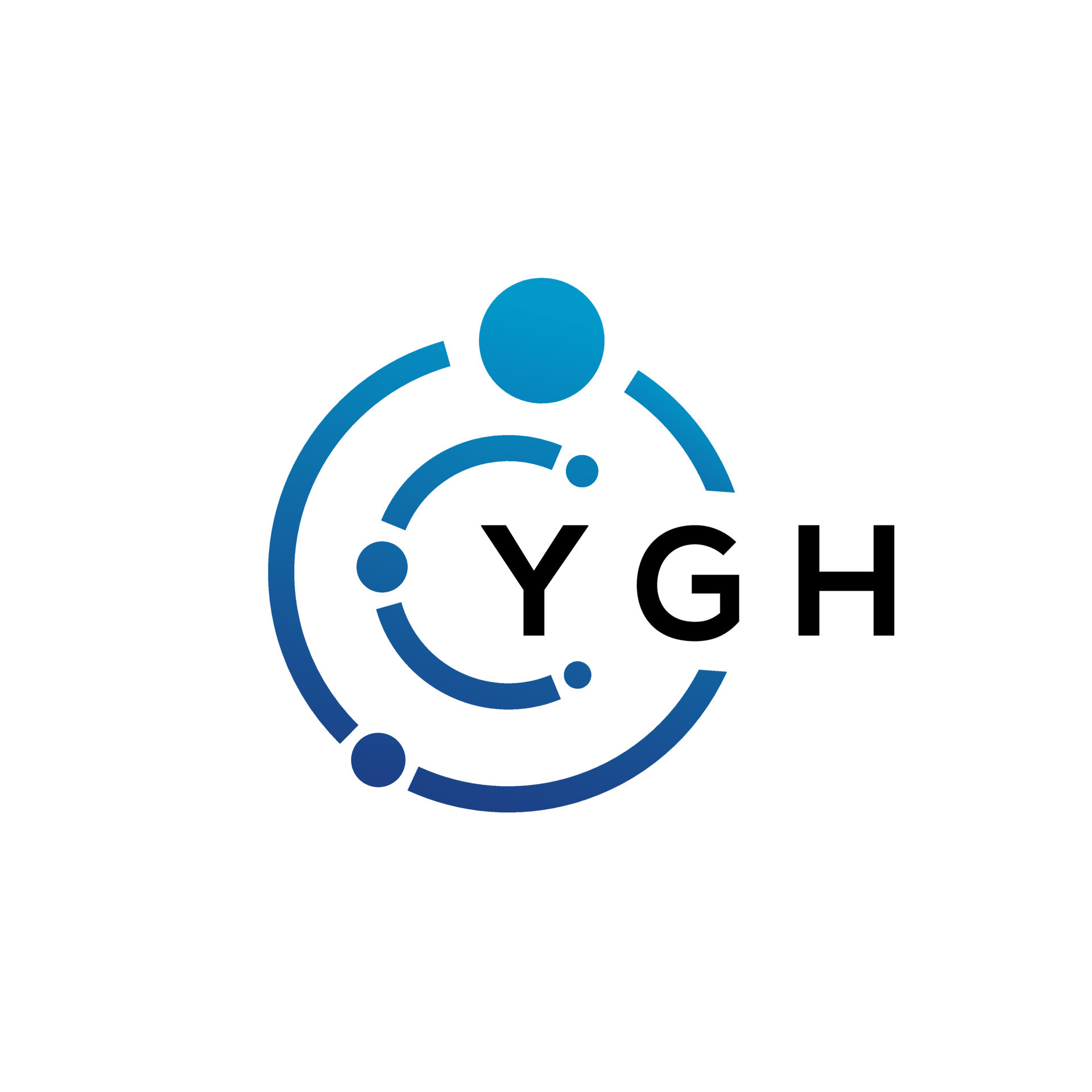 YGH letter technology logo design on white background. YGH creative