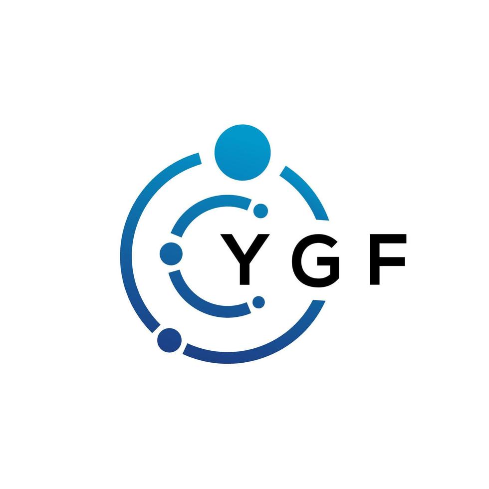 YGF letter technology logo design on white background. YGF creative initials letter IT logo concept. YGF letter design. vector