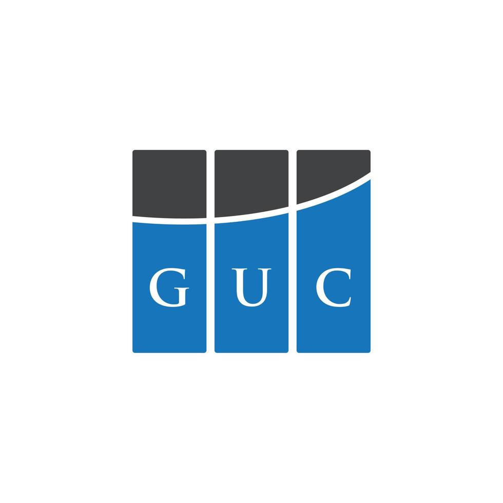 GUC letter logo design on WHITE background. GUC creative initials letter logo concept. GUC letter design. vector