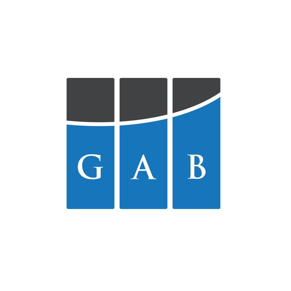 GAB letter logo design on WHITE background. GAB creative initials letter logo concept. GAB letter design. vector