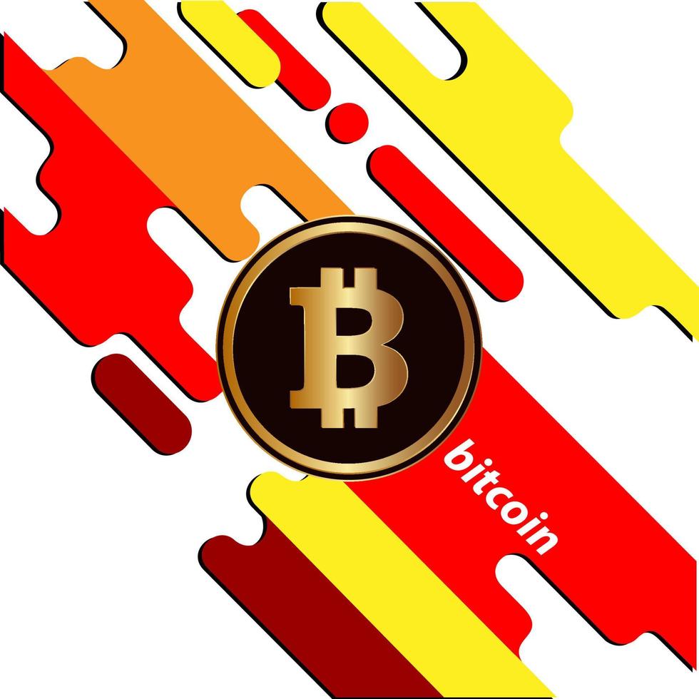 icono de símbolo de moneda digital bitcoin con fondo abstracto, buen diseño para camiseta y otra ropa vector