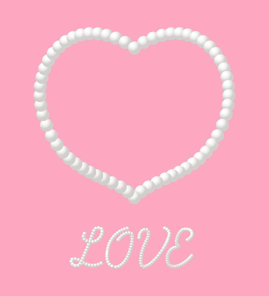 White pearls of heart vector