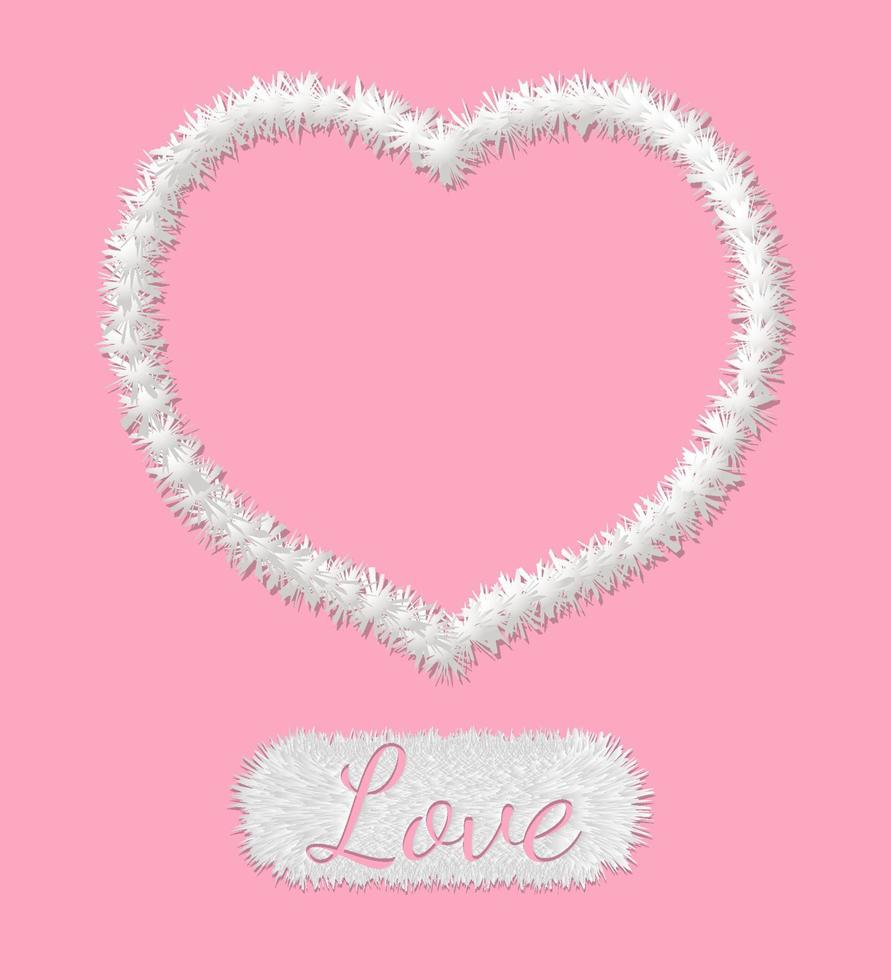 White fur of heart vector