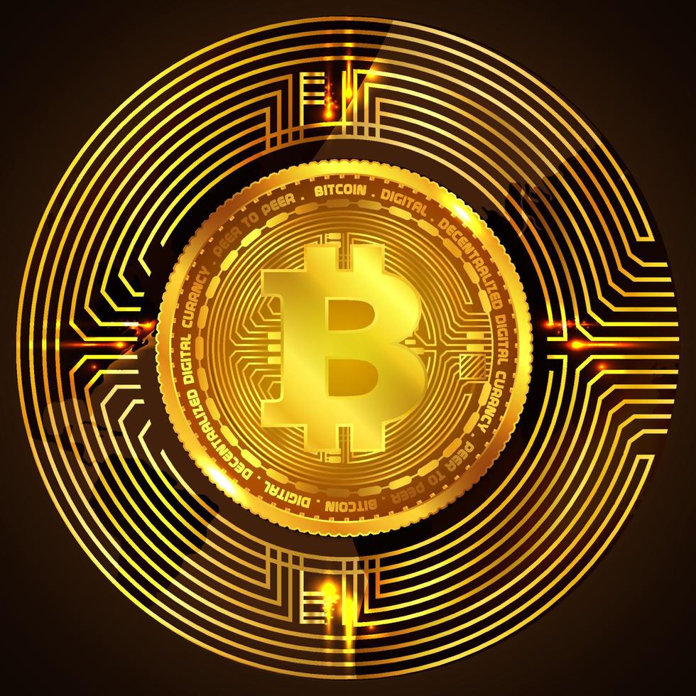 Bitcoin digital currency symbol icon digital lines arts vector design