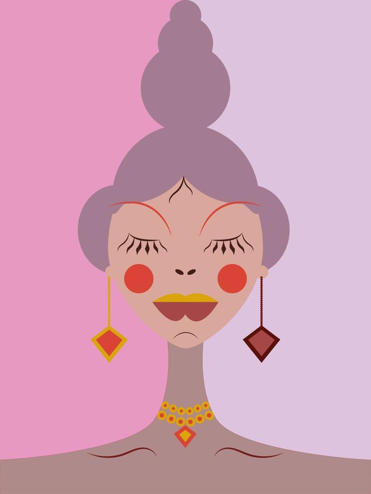 ilustración de cara de mujer de belleza vector