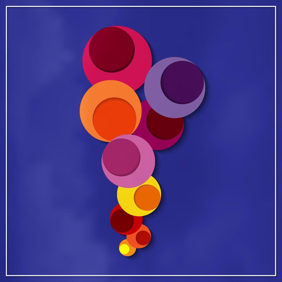 Modern colorful geometric rounded art design vector
