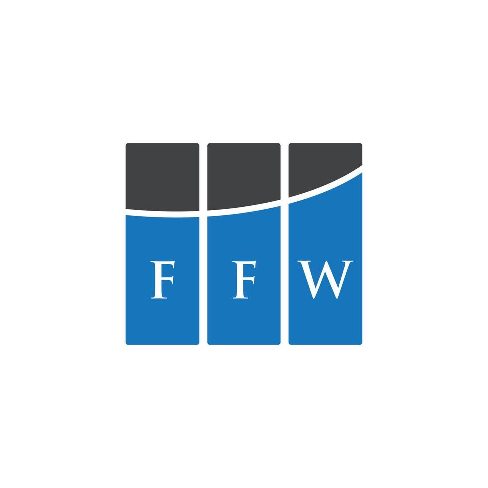 FFW letter logo design on WHITE background. FFW creative initials letter logo concept. FFW letter design. vector