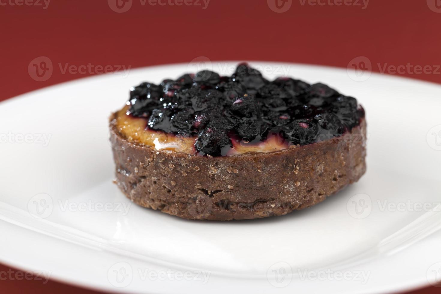 shortbread tartlet stuffed with fresh currant photo