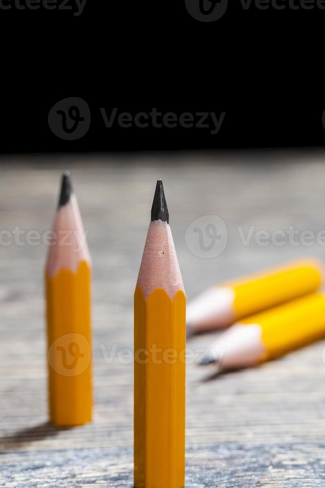 sharpened pencils for drawing diagrams or drawings photo