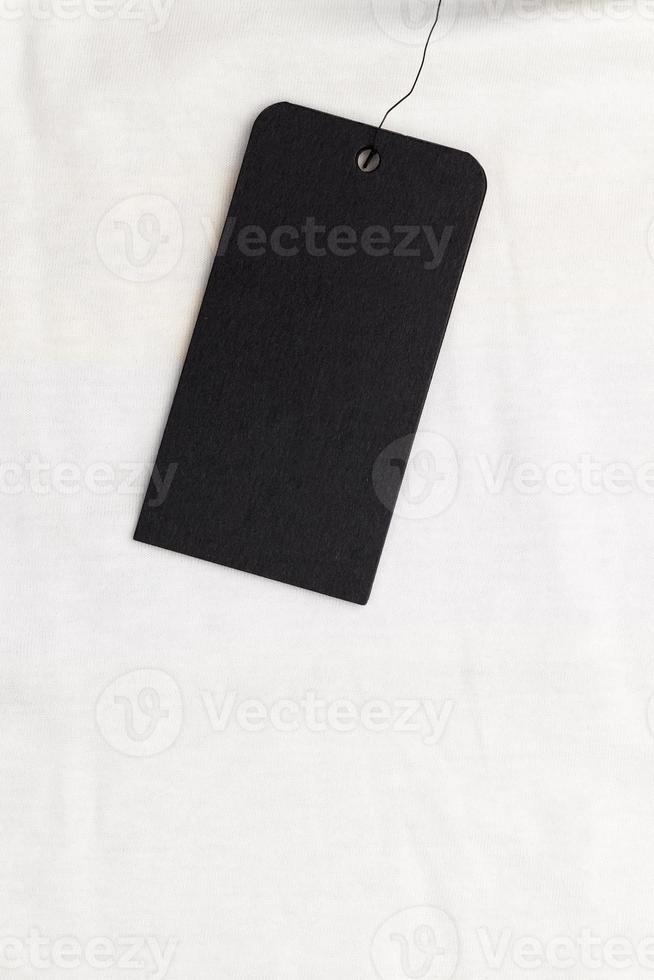 black tags on cotton material photo