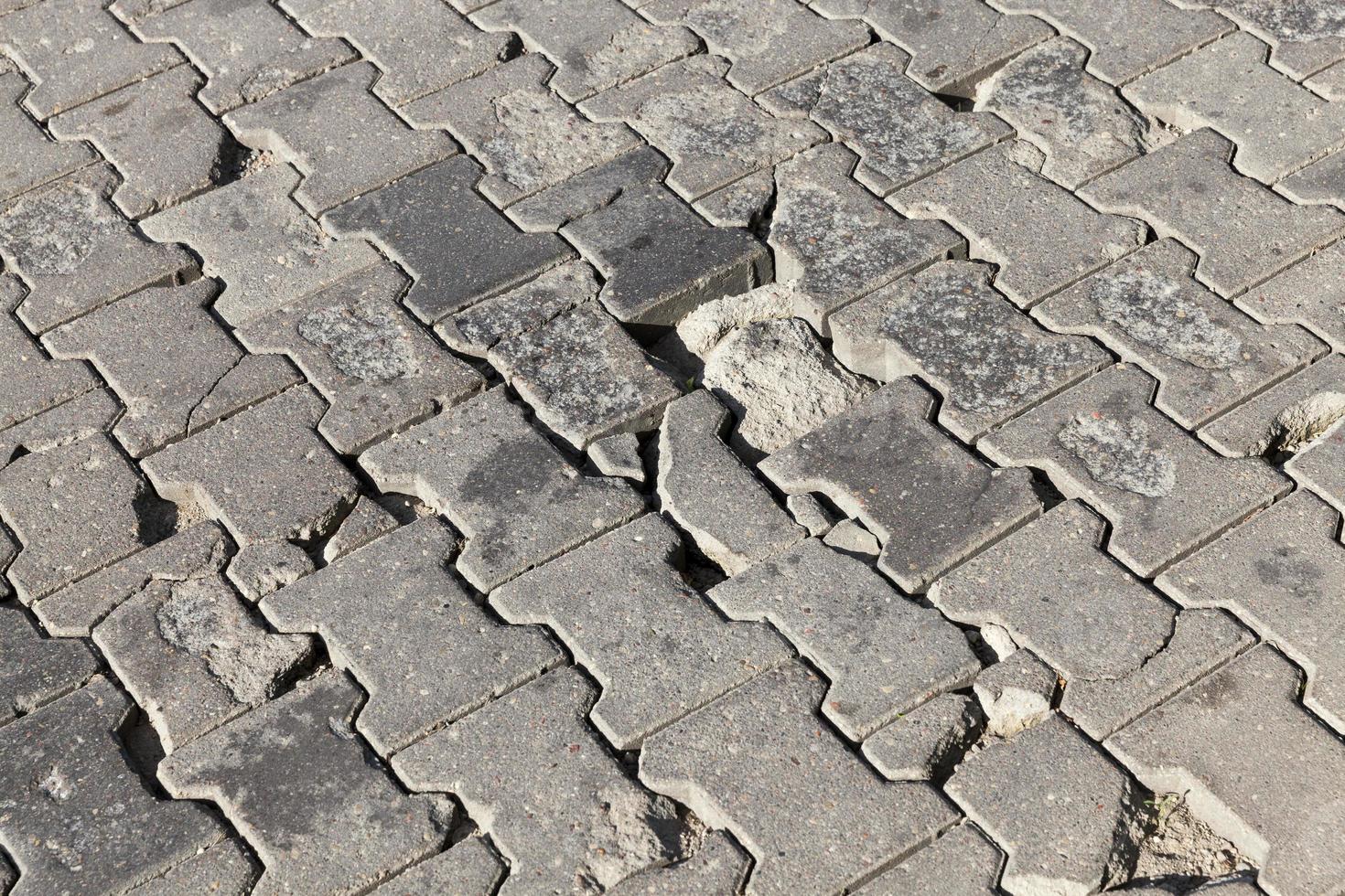 road made of concrete tiles photo