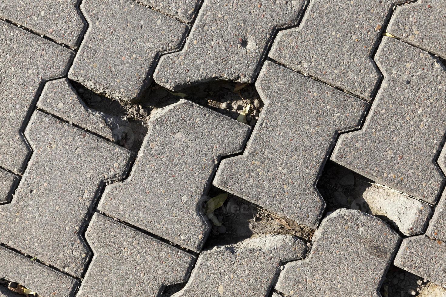 road made of concrete tiles photo