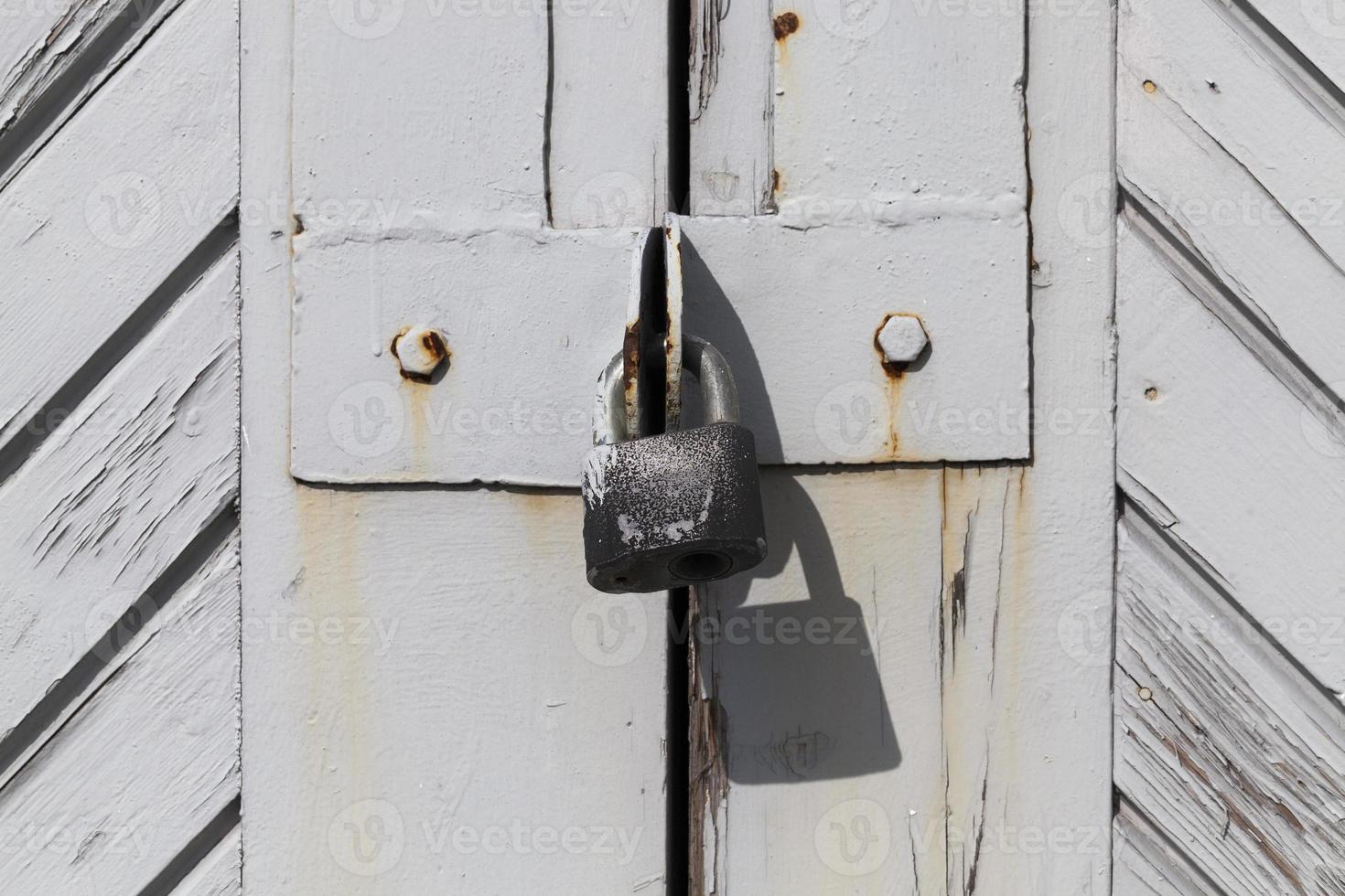 puerta gris, primer plano foto