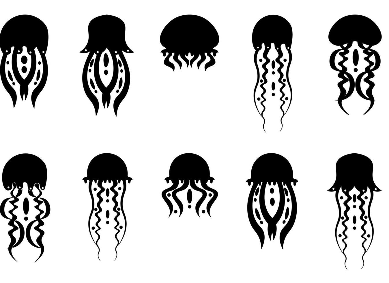 icono de dibujos animados de vector de medusas. conjunto de dibujos animados aislados icono de medusa medusa. ilustración vectorial medusas aisladas sobre fondo blanco