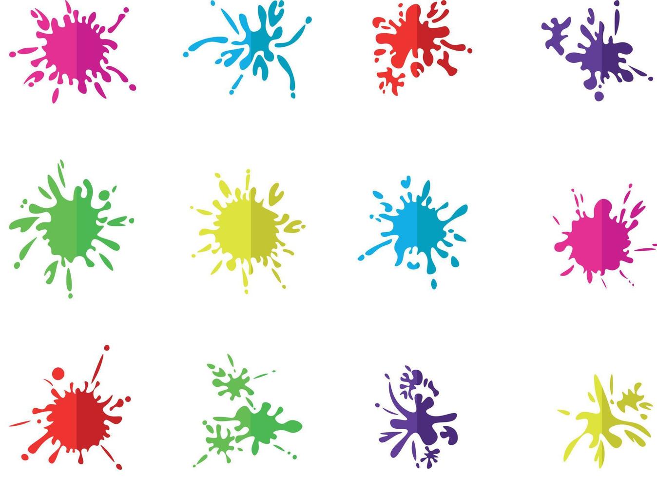 Beautiful colour paint splashes. Set of paint splashes. Vector illustration. Colorful splashes of paint collection,  Paint Splatter that is Hand Drawn