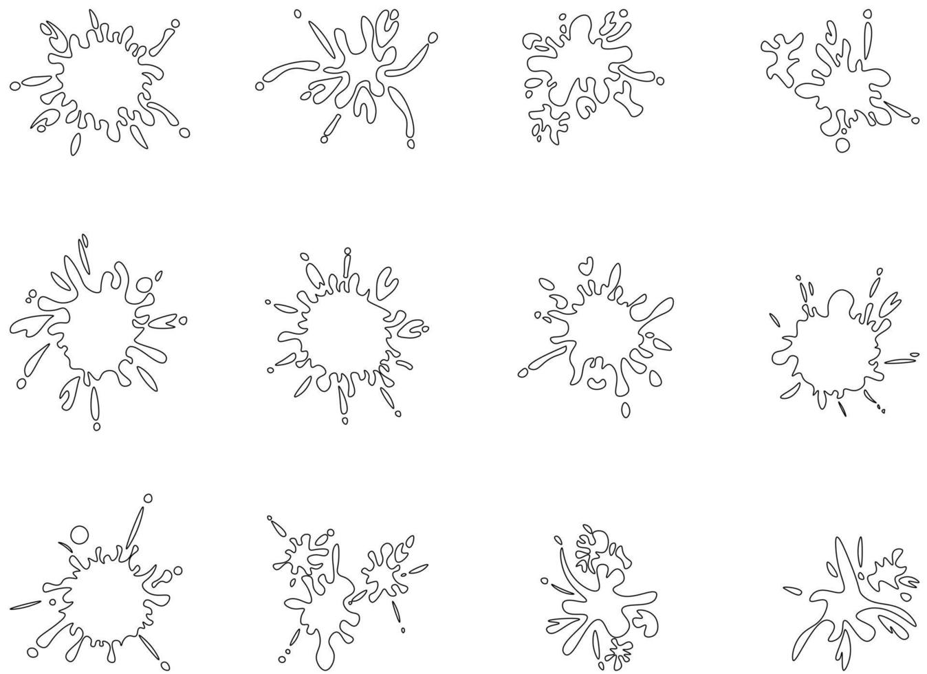 Beautiful colour paint splashes. Set of paint splashes. Vector illustration. Colorful splashes of paint collection,  Paint Splatter that is Hand Drawn
