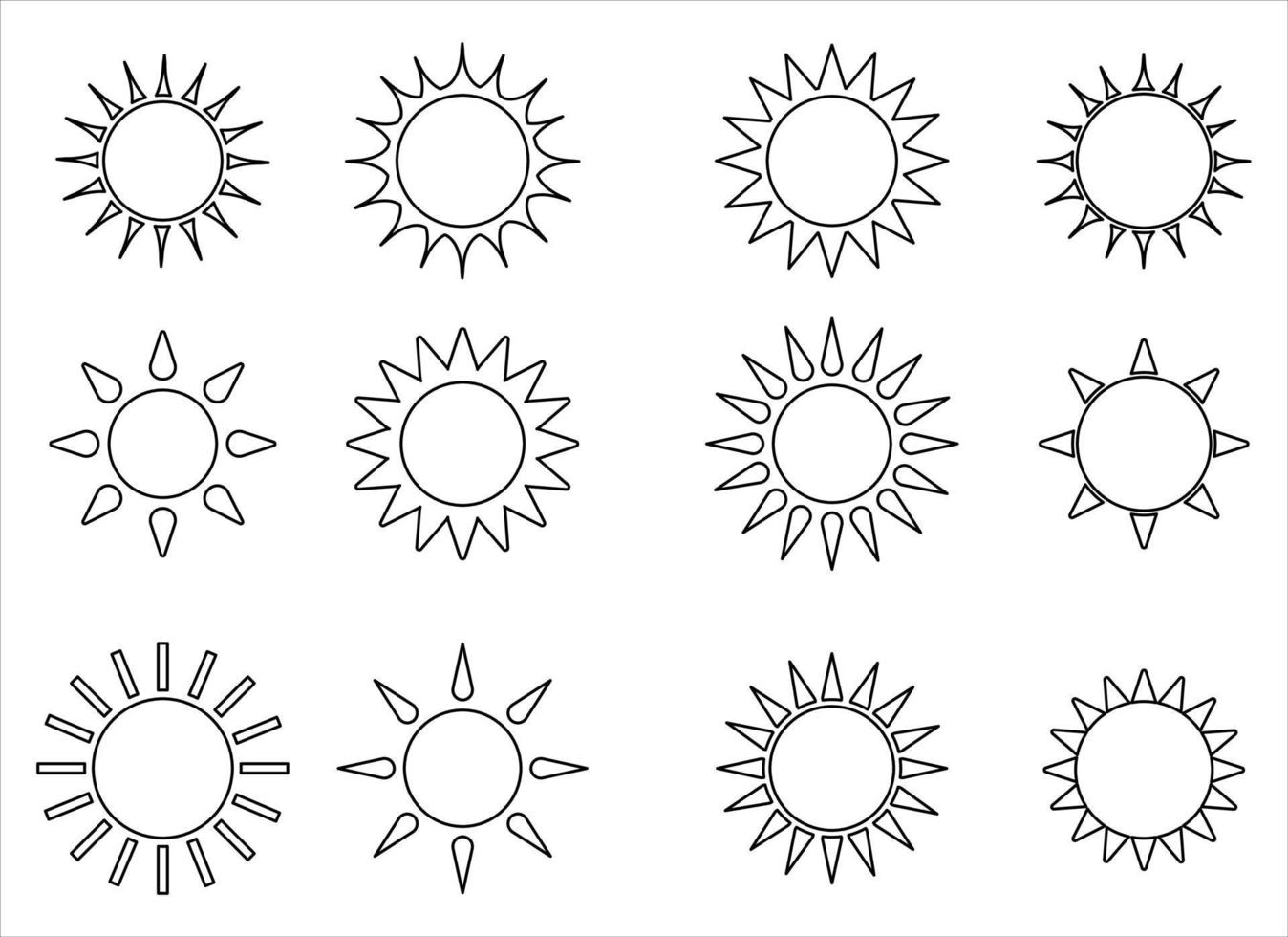 ilustración de imágenes prediseñadas de sol vector