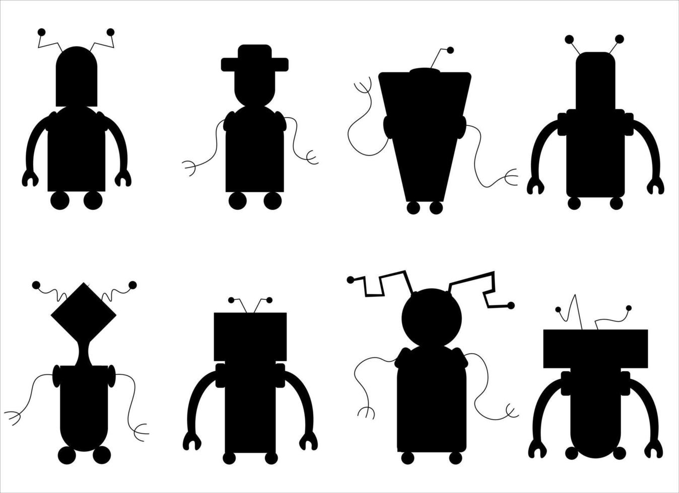 Ilustración de imágenes prediseñadas de robot vector