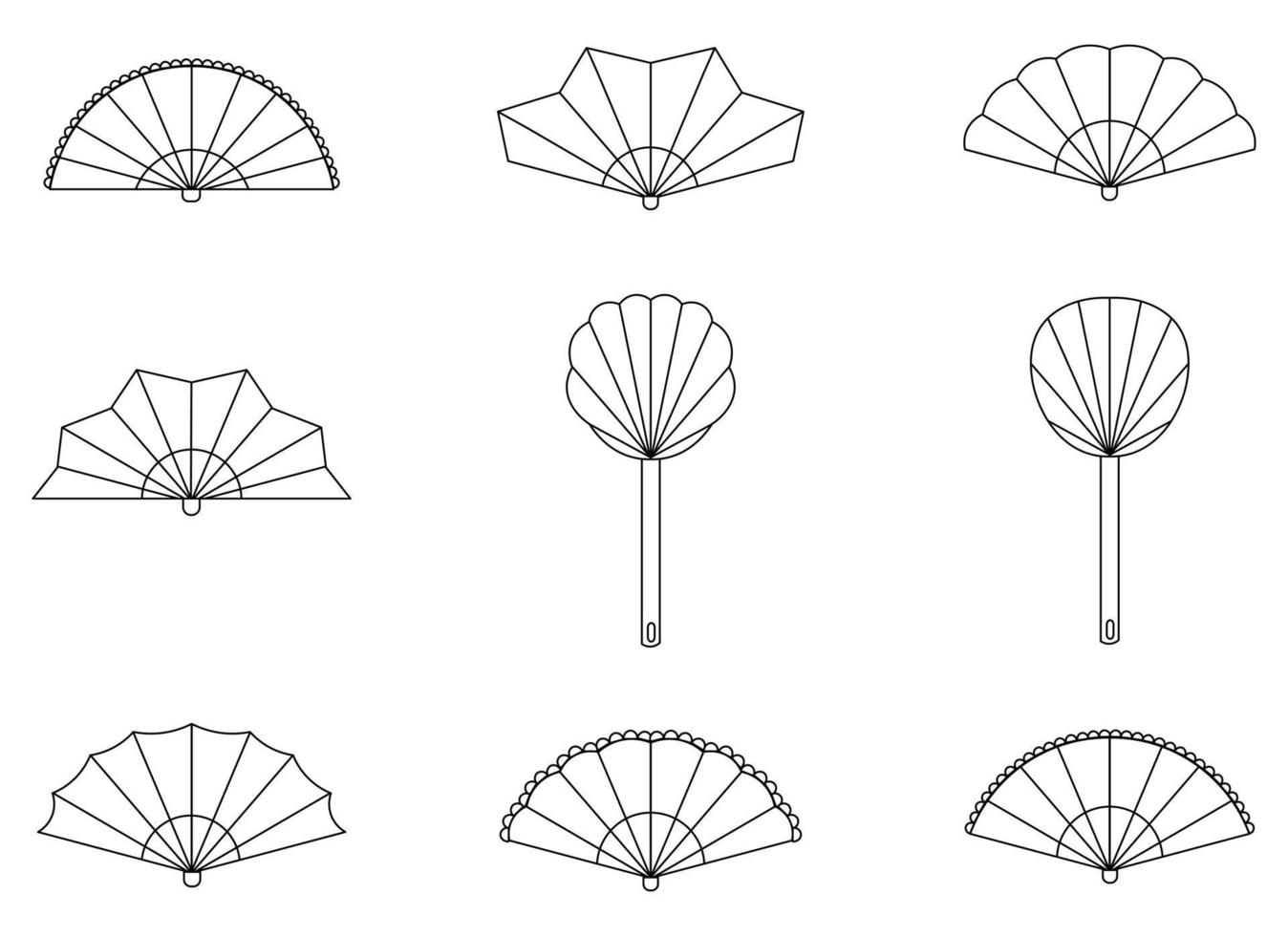 ilustración de imágenes prediseñadas de ventilador de mano vector