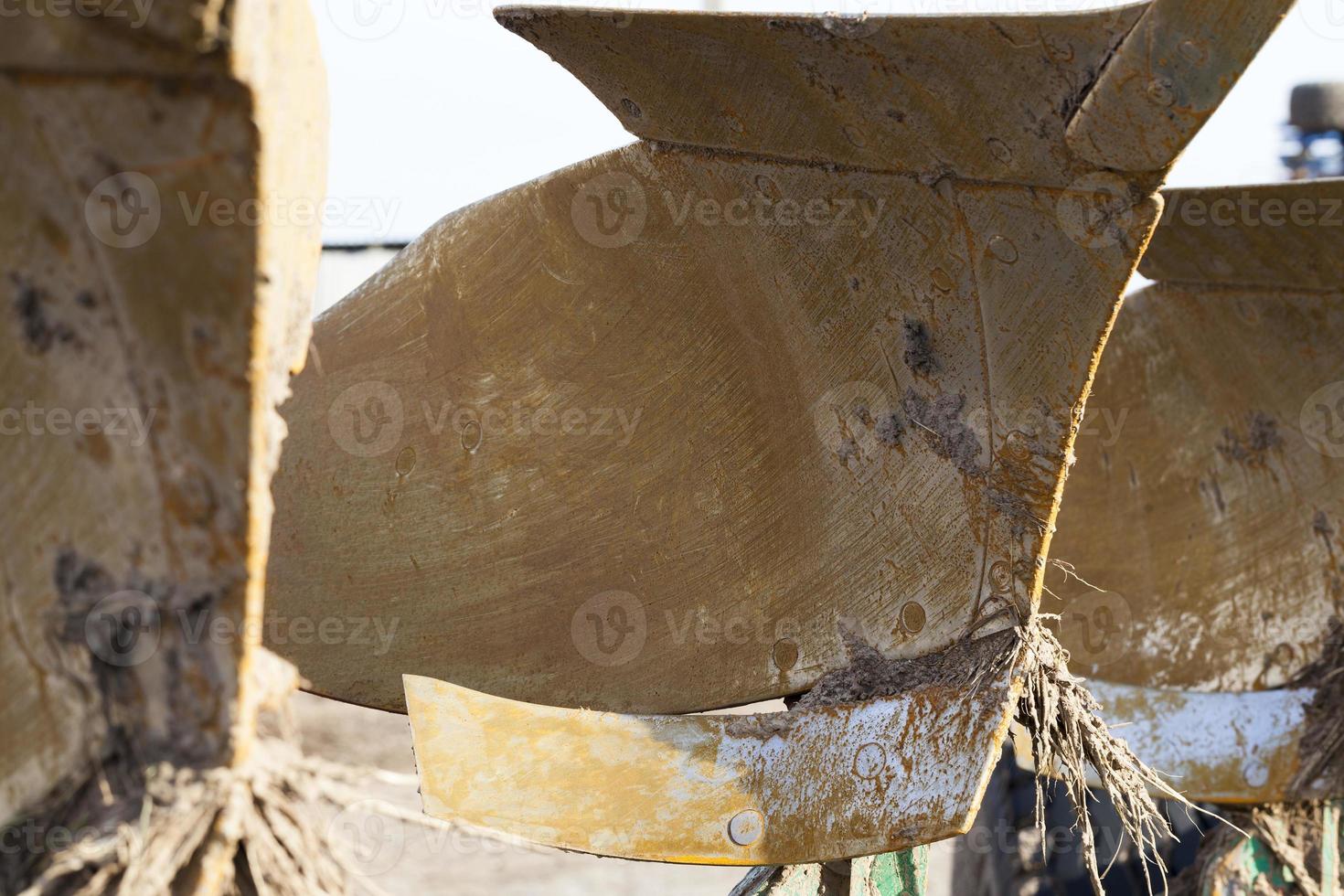 metal plow, close up photo