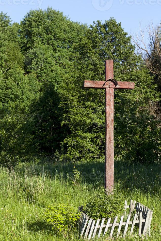 old wooden cross photo