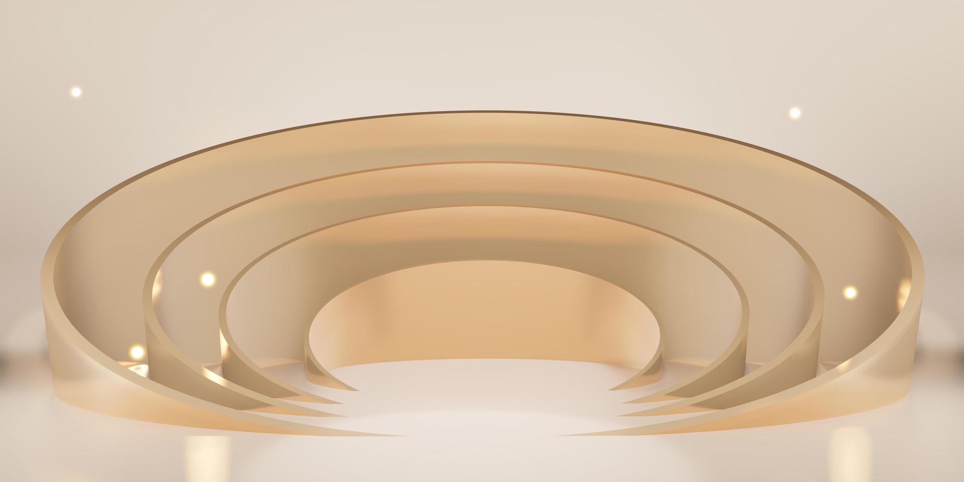 background podium ring stage pallet circle curved display curve 3D illustration photo