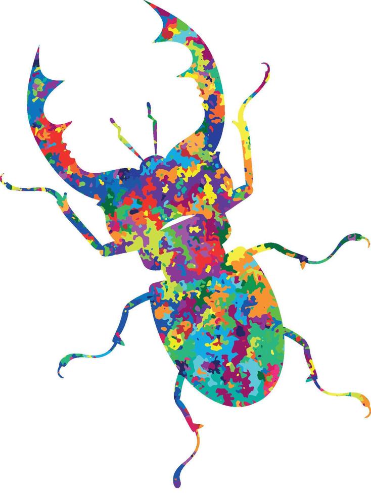 Impresión colorida del arte de la pared del insecto vector