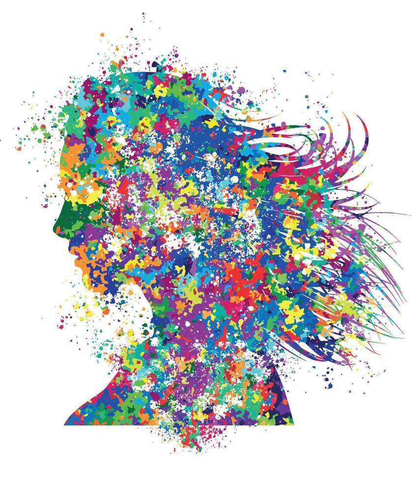 WOMEN FACE WALL ART vector