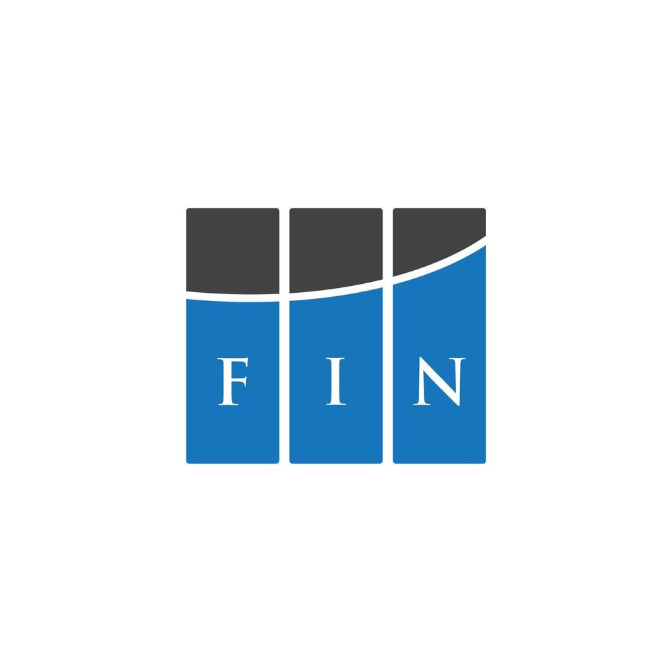 FIN letter logo design on WHITE background. FIN creative initials letter logo concept. FIN letter design. vector
