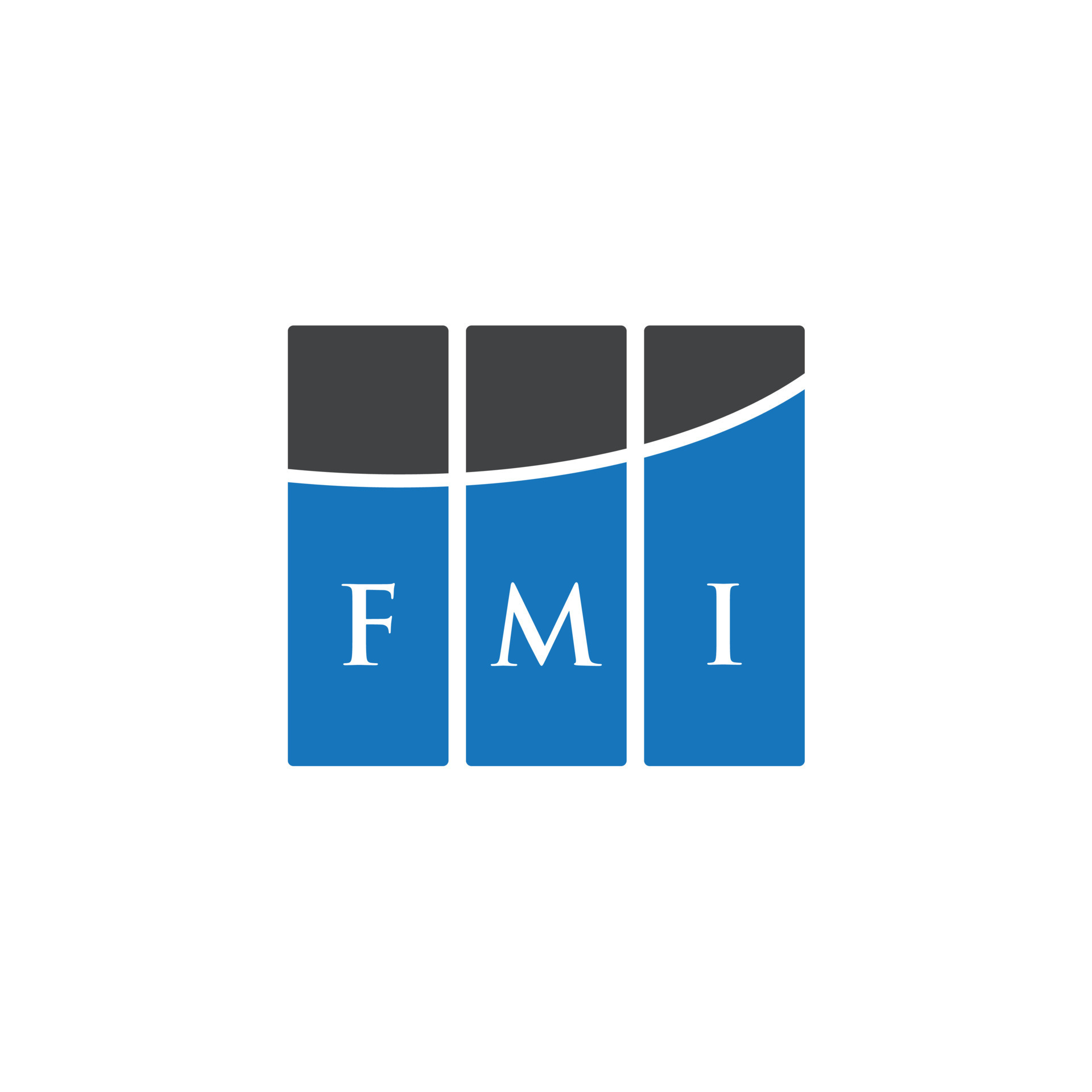 FMI letter logo design on WHITE background. FMI creative initials ...