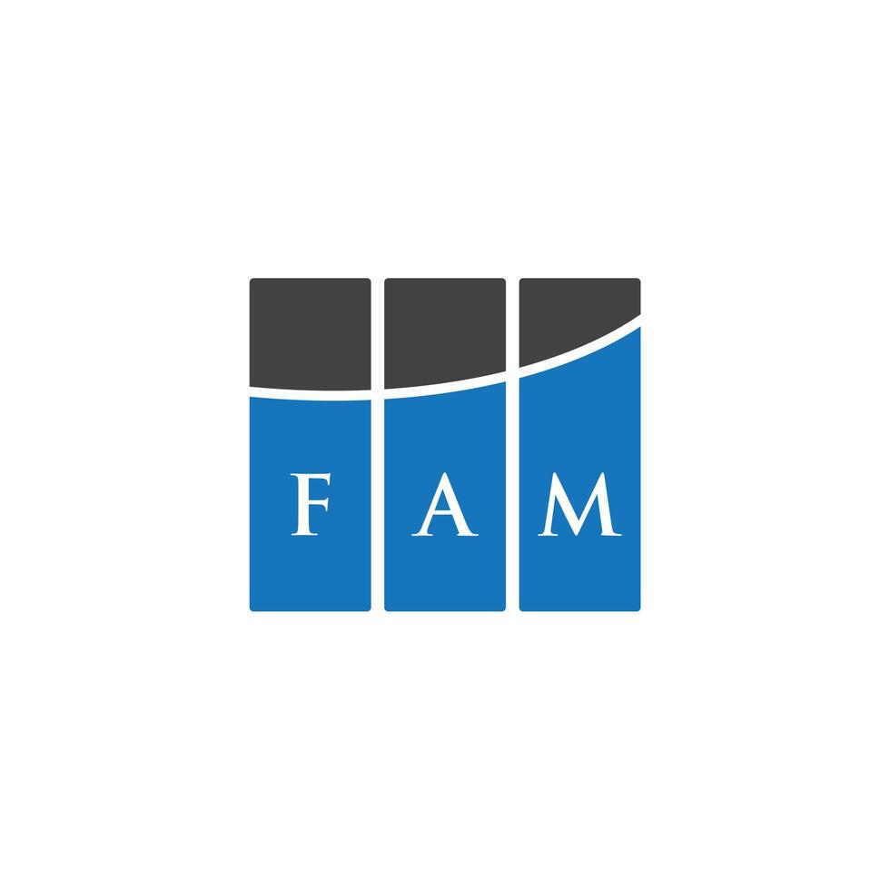 diseño de logotipo de carta fam sobre fondo blanco. concepto de logotipo de letra de iniciales creativas fam. diseño de carta familiar. vector