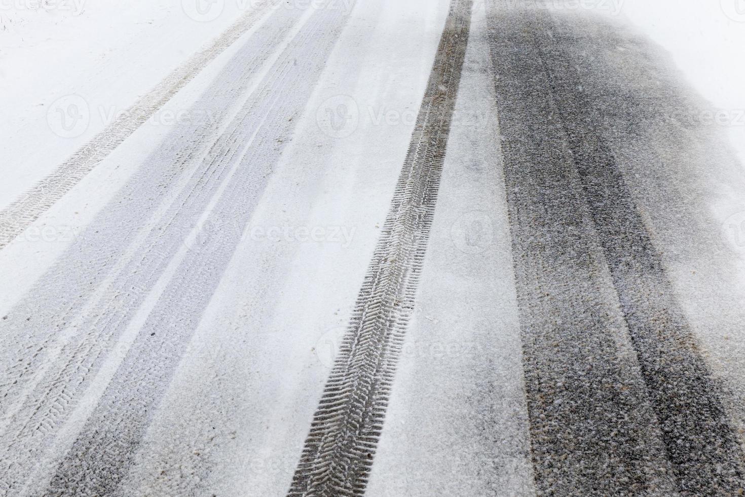 Snow drifts in winter photo