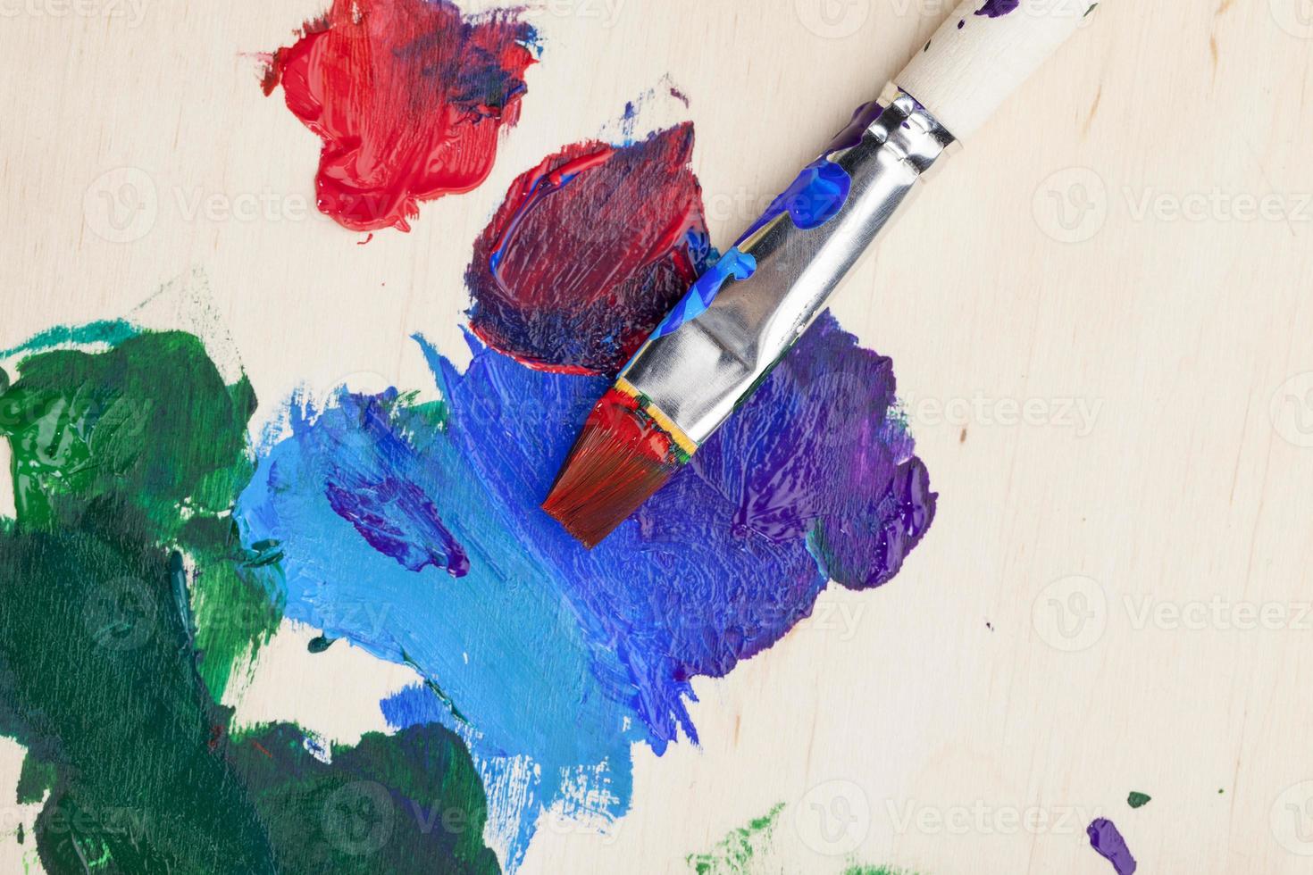 creative process of drawing by mixing different colors photo