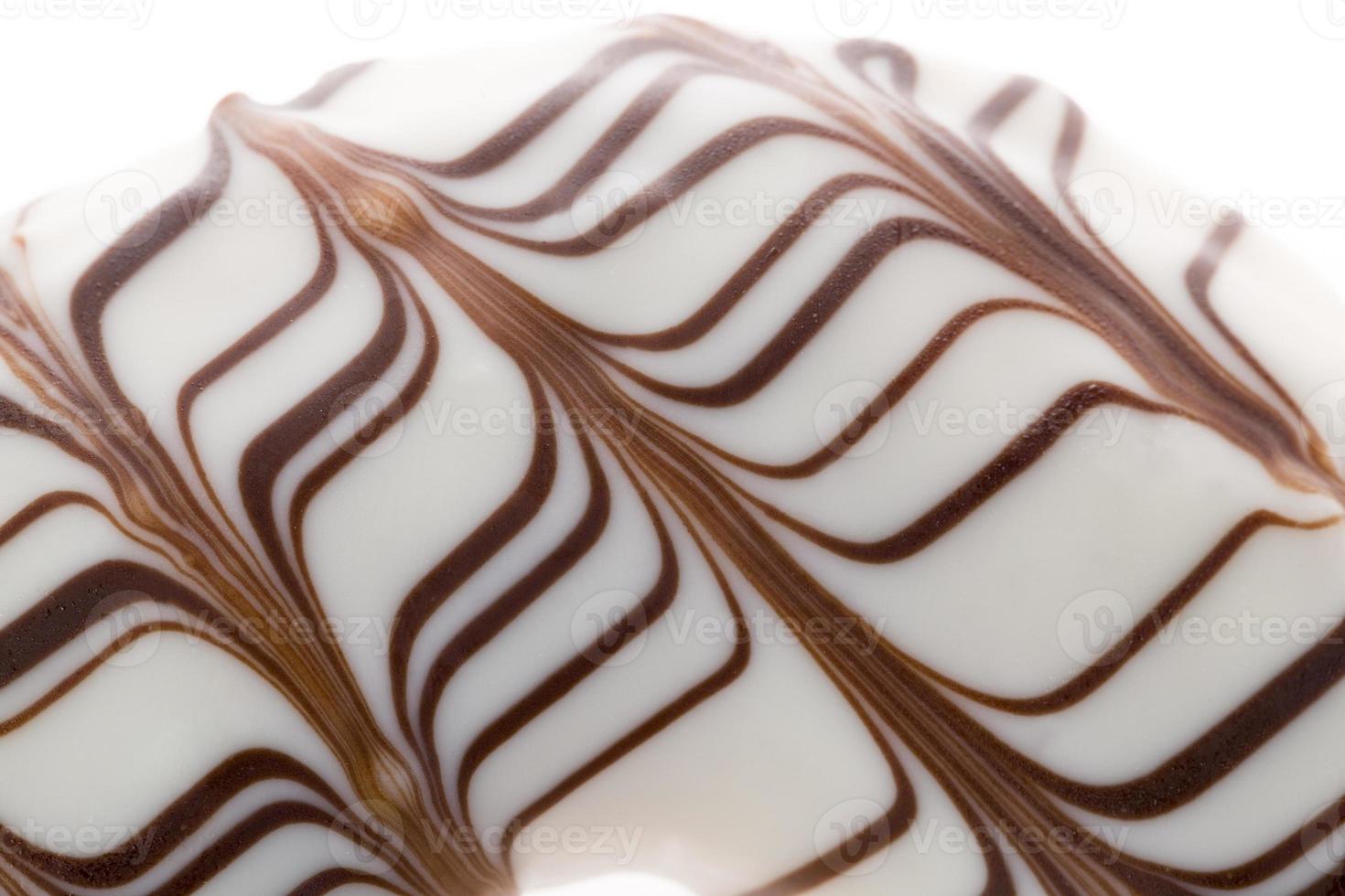 delicious doughnuts with chocolate covered filling, close up photo