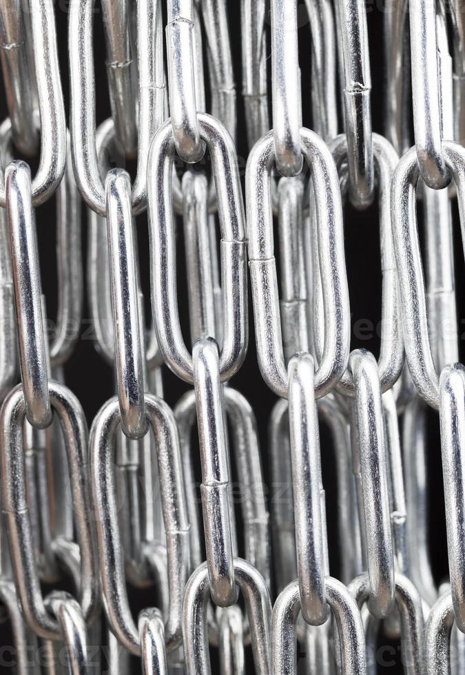 galvanized steel chain, close up photo