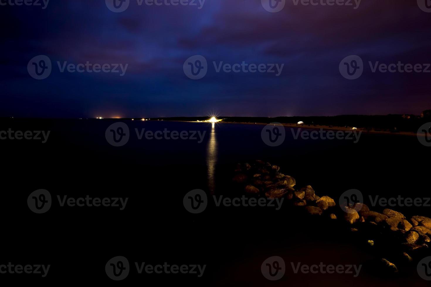 night seascape on the beach photo