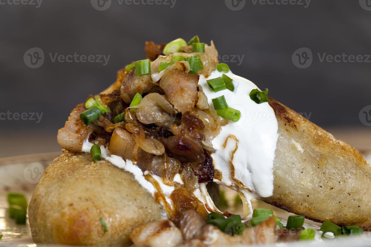 zeppelins made from grated potatoes with minced meat photo