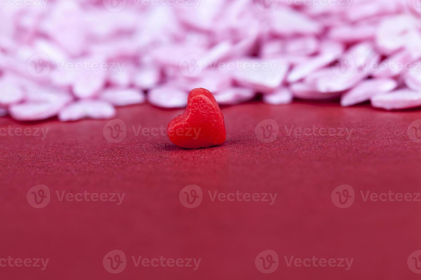 caramelo dulce rosa en forma de corazón foto