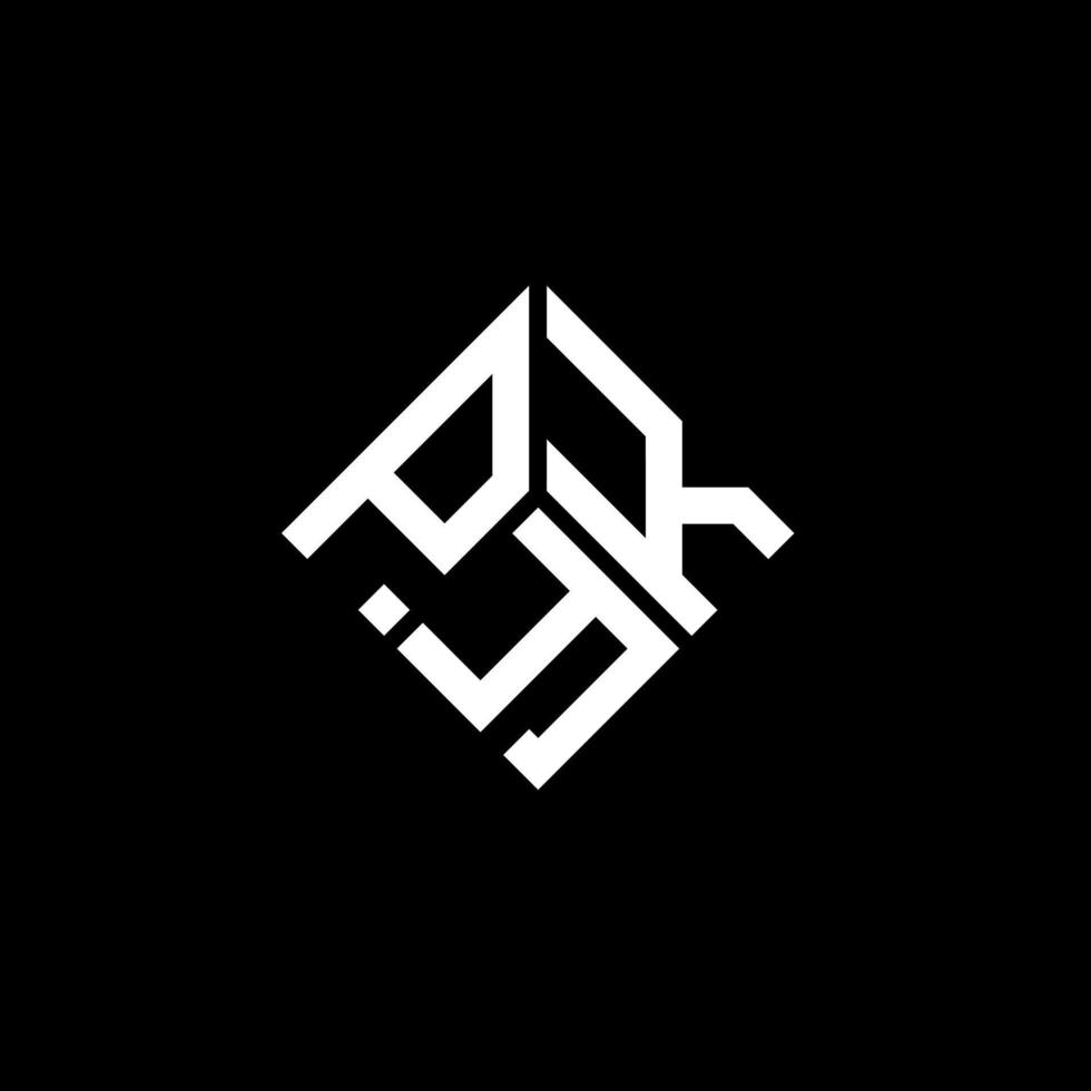 diseño de logotipo de letra pyk sobre fondo negro. concepto de logotipo de letra de iniciales creativas pyk. diseño de letras pyk. vector