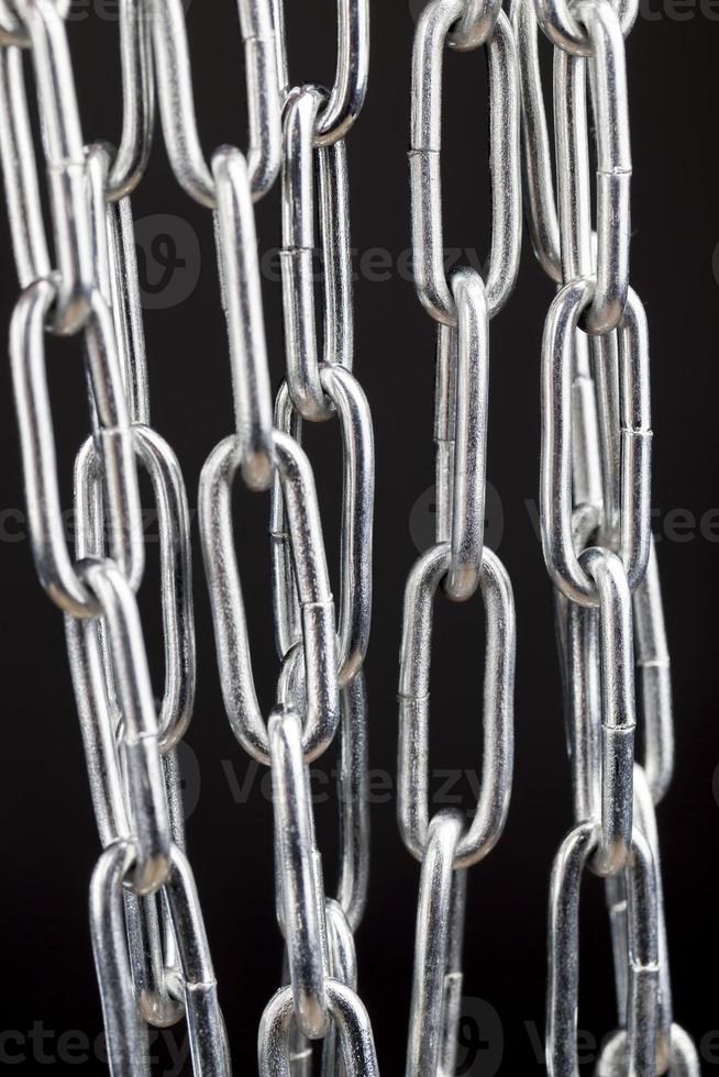 galvanized steel chain, close up photo